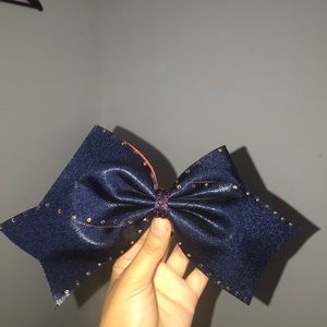 Navy gold and red cheer bow